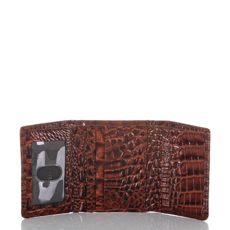 Men's Brahmin Slim Trifold Wallets Pecan Melbourne | TQGO8166