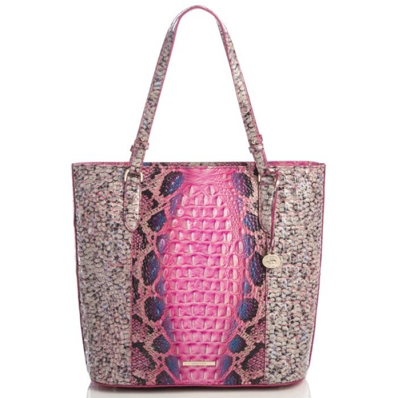 Women\'s Brahmin Abigail Tote Bags Pink | HQIO0511