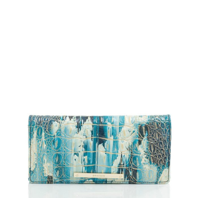 Women\'s Brahmin Ady Wallet Wallets Blue | EXLM3460