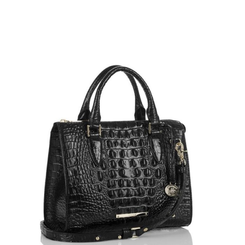 Women's Brahmin Anywhere Convertible Satchel Bags Black | UIPL9398