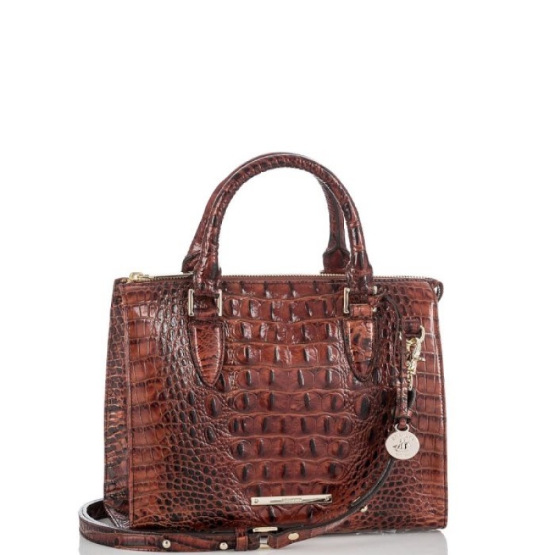 Women's Brahmin Anywhere Convertible Satchel Bags Pecan Melbourne | SVGY2779