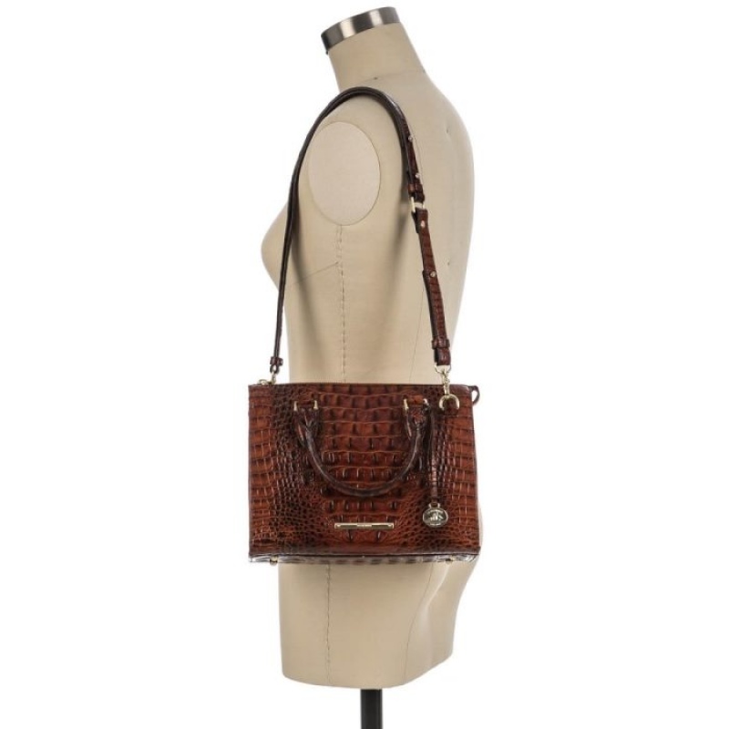 Women's Brahmin Anywhere Convertible Satchel Bags Pecan Melbourne | SVGY2779