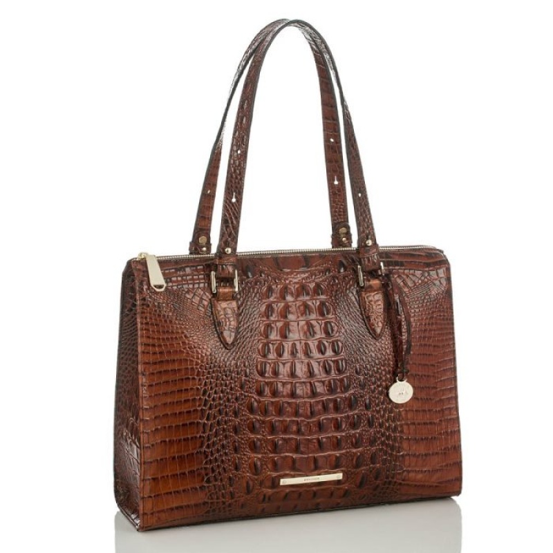 Women's Brahmin Anywhere Tote Tote Bags Pecan Melbourne | HLFG0538