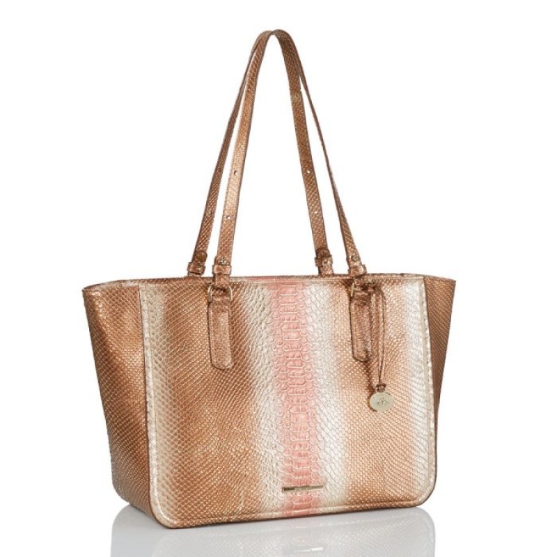 Women's Brahmin Ashlee Tote Bags Beige | BKKD4536