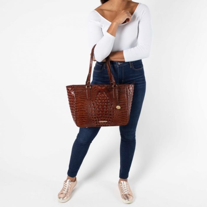 Women's Brahmin Ashlee Tote Bags Blue | TBAQ3869