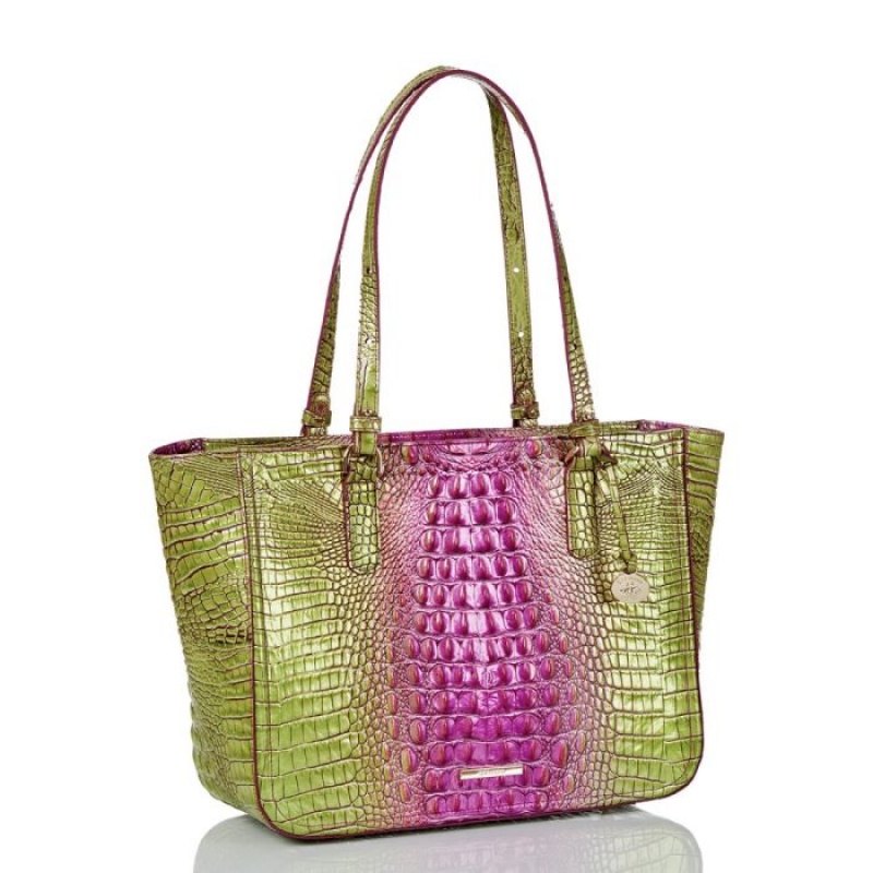 Women's Brahmin Ashlee Tote Bags Limeade Ombre Melbourne | HLHM9921