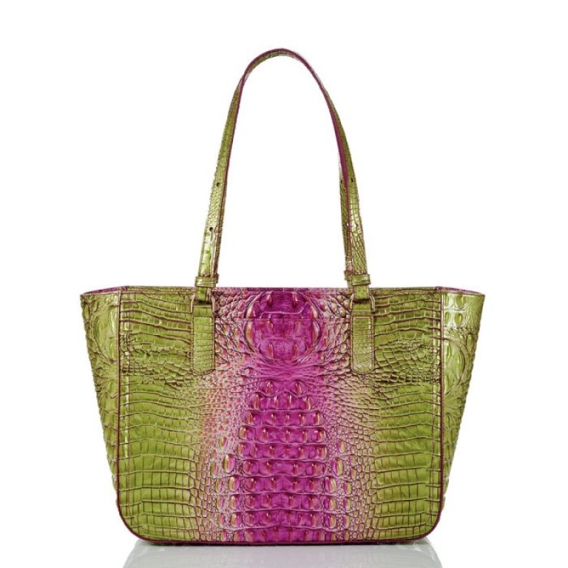 Women's Brahmin Ashlee Tote Bags Limeade Ombre Melbourne | HLHM9921