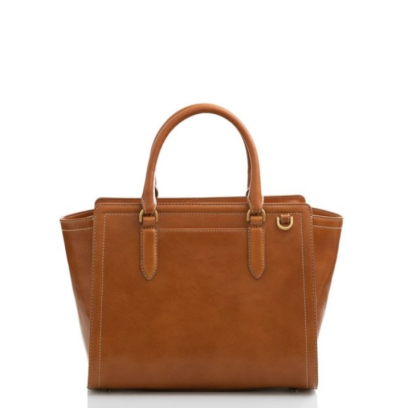 Women's Brahmin Aubree Satchel Bags Caramel Odin | FWMZ7929