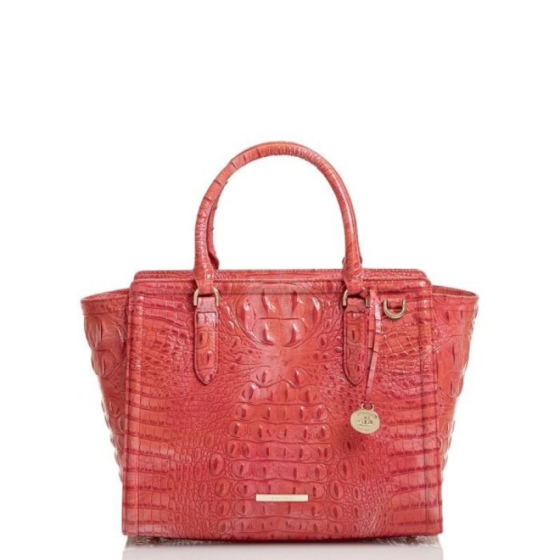 Women\'s Brahmin Aubree Satchel Bags Coral | ZRAS3895