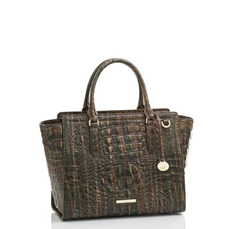 Women's Brahmin Aubree Satchel Bags Moss Rowan | JGPY3758