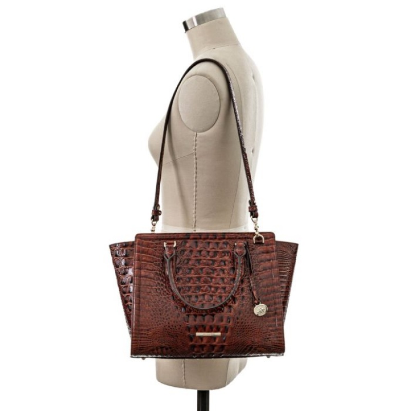 Women's Brahmin Aubree Satchel Bags Moss Rowan | JGPY3758