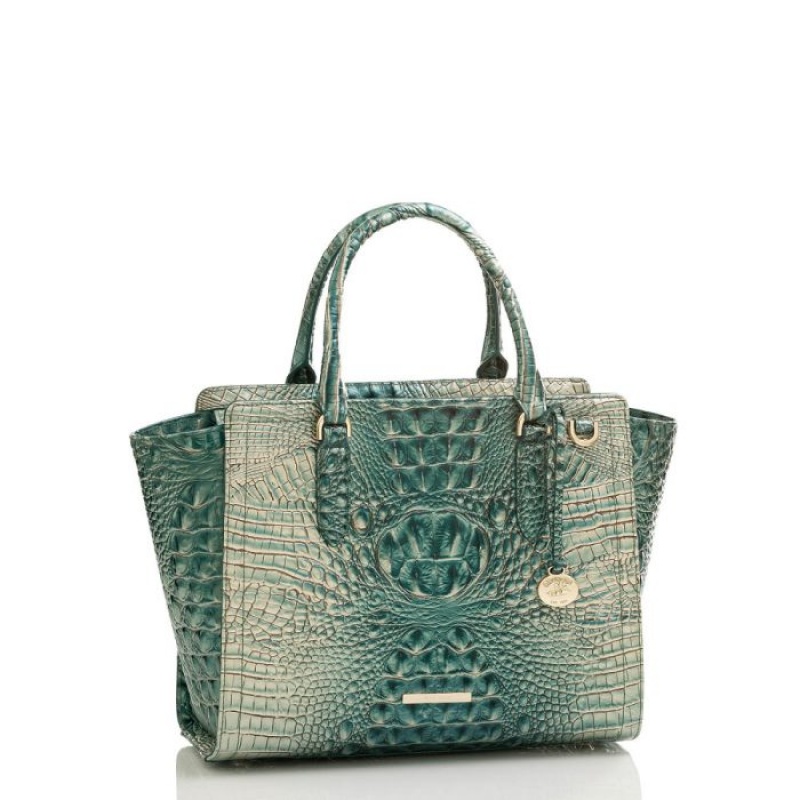 Women's Brahmin Aubree Satchel Bags Petrol Ombre Melbourne | TROM7147