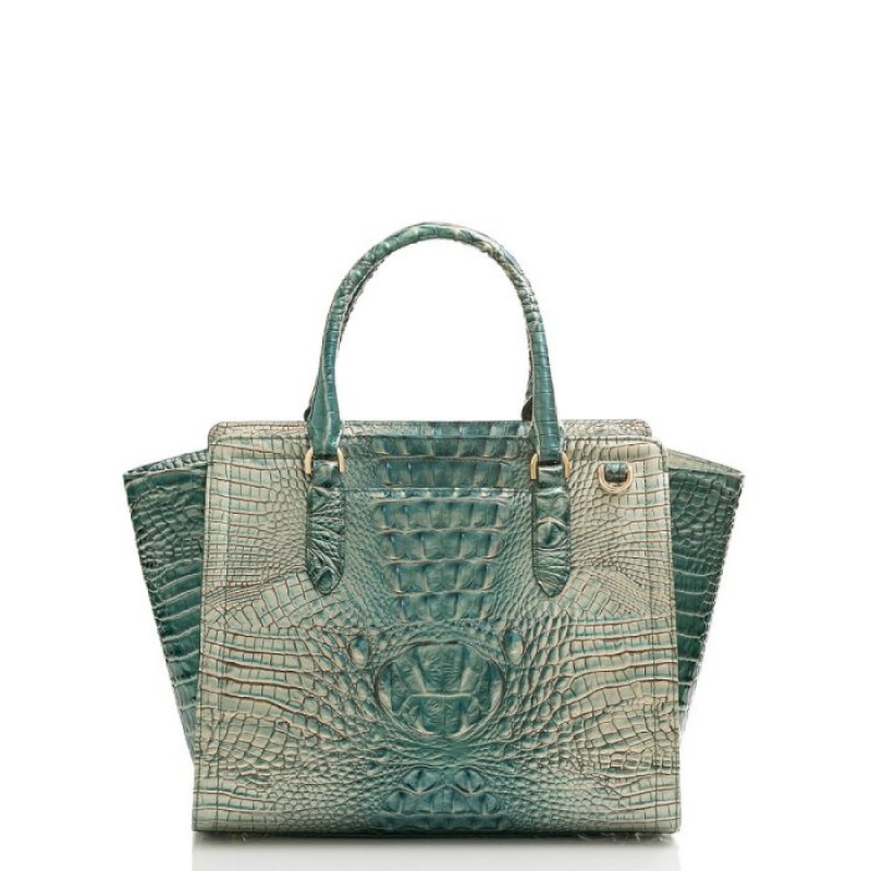 Women's Brahmin Aubree Satchel Bags Petrol Ombre Melbourne | TROM7147