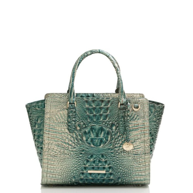 Women\'s Brahmin Aubree Satchel Bags Petrol Ombre Melbourne | TROM7147