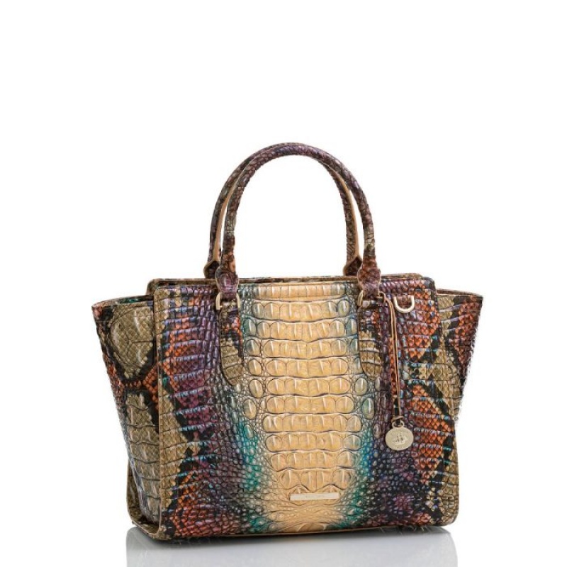 Women's Brahmin Aubree Satchel Bags Reptilian Ombre Melbourne | ZFRR2789