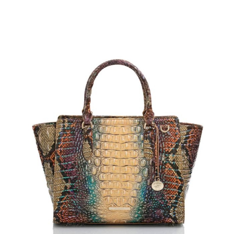 Women\'s Brahmin Aubree Satchel Bags Reptilian Ombre Melbourne | ZFRR2789