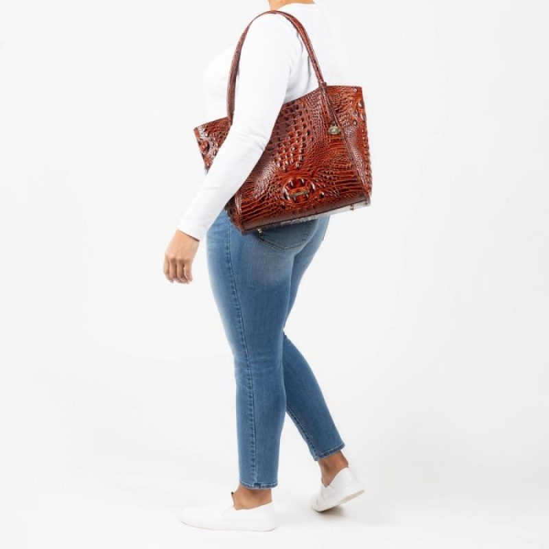 Women's Brahmin Bailee Tote Bags Cocoa Ombre Melbourne | BJHG1176