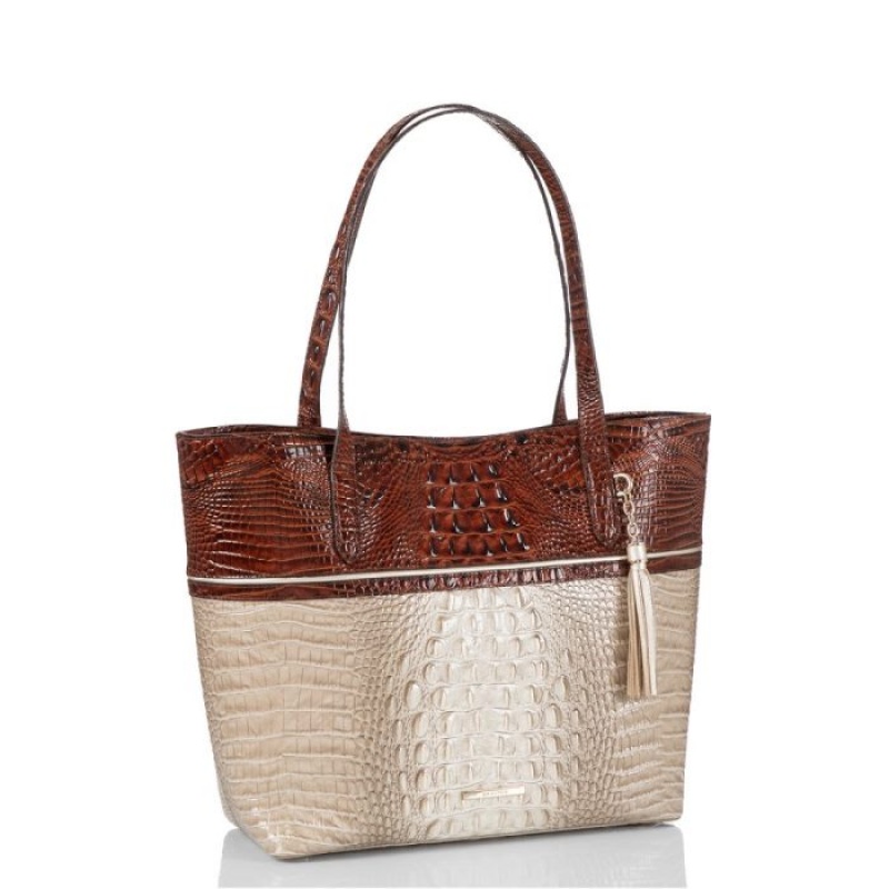 Women's Brahmin Brooke Tote Bags Clay Caye | YGVS2378