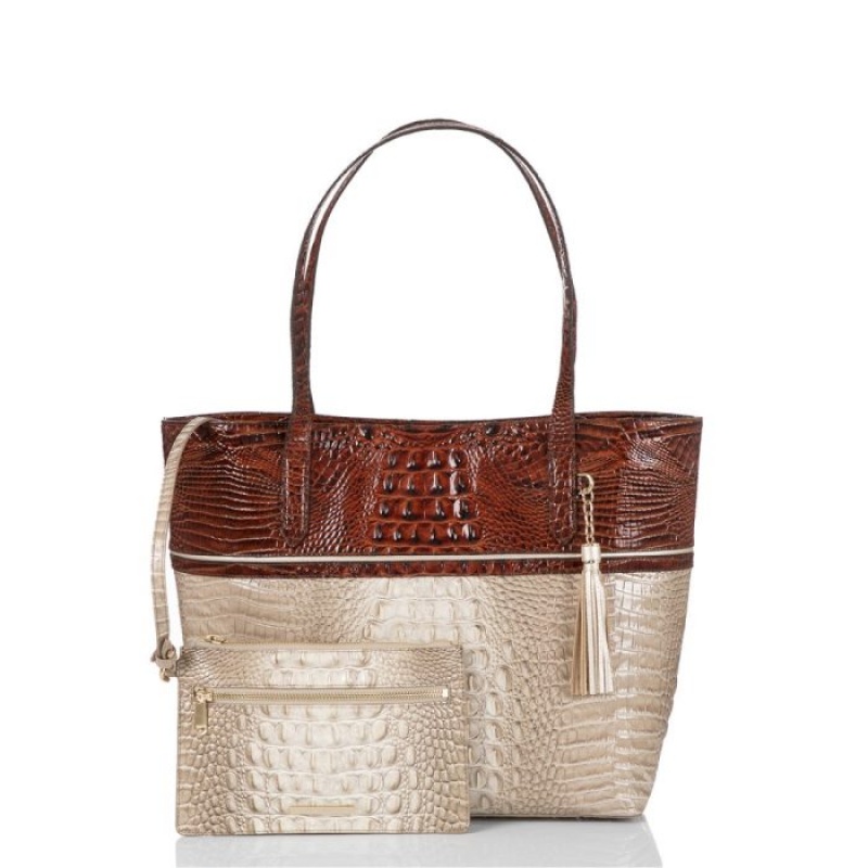 Women's Brahmin Brooke Tote Bags Clay Caye | YGVS2378