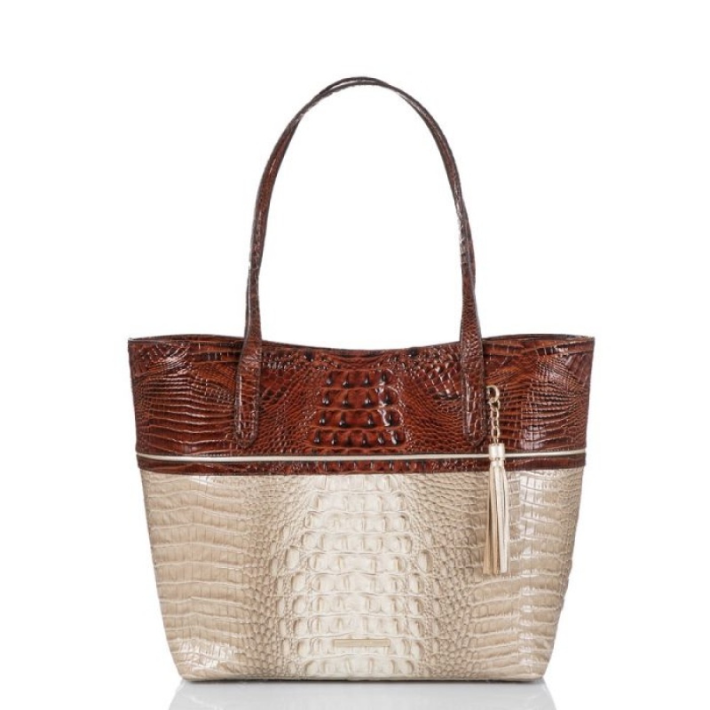 Women\'s Brahmin Brooke Tote Bags Clay Caye | YGVS2378