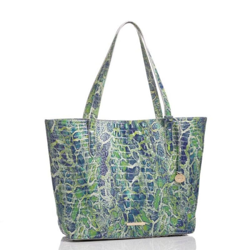 Women's Brahmin Brooke Tote Bags Green | NDUV5119