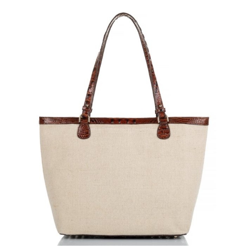 Women's Brahmin Brooke Tote Bags Pecan Pipa | UBHM8403