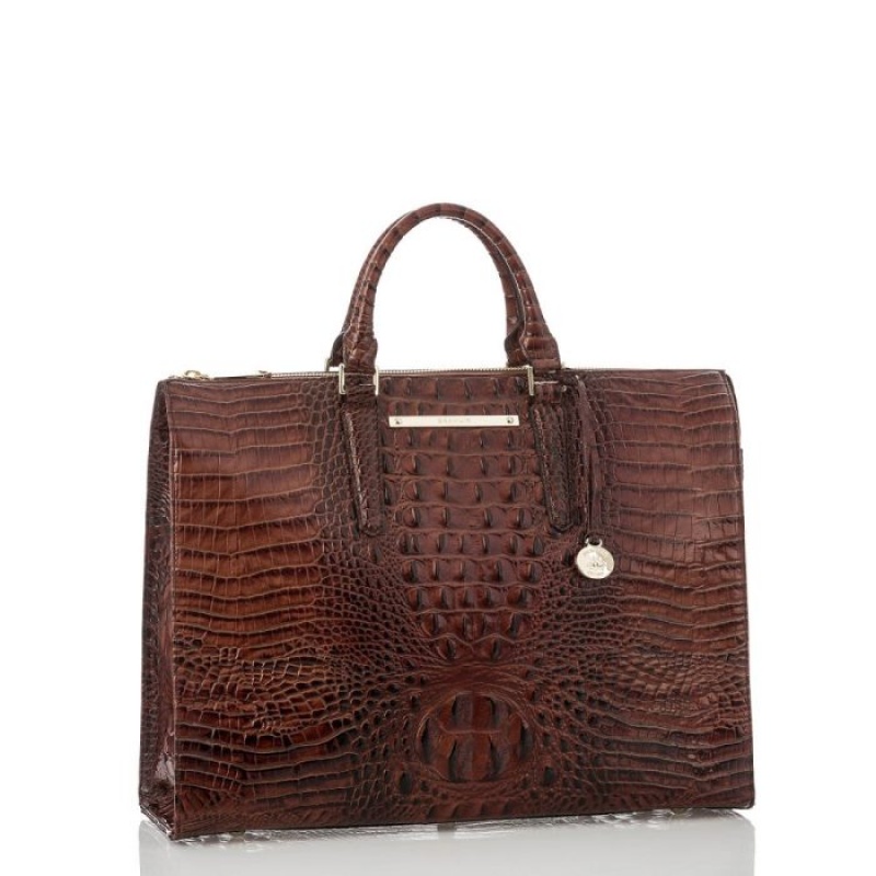 Women's Brahmin Business Tote Business Bags Pecan Melbourne | TTMR7349