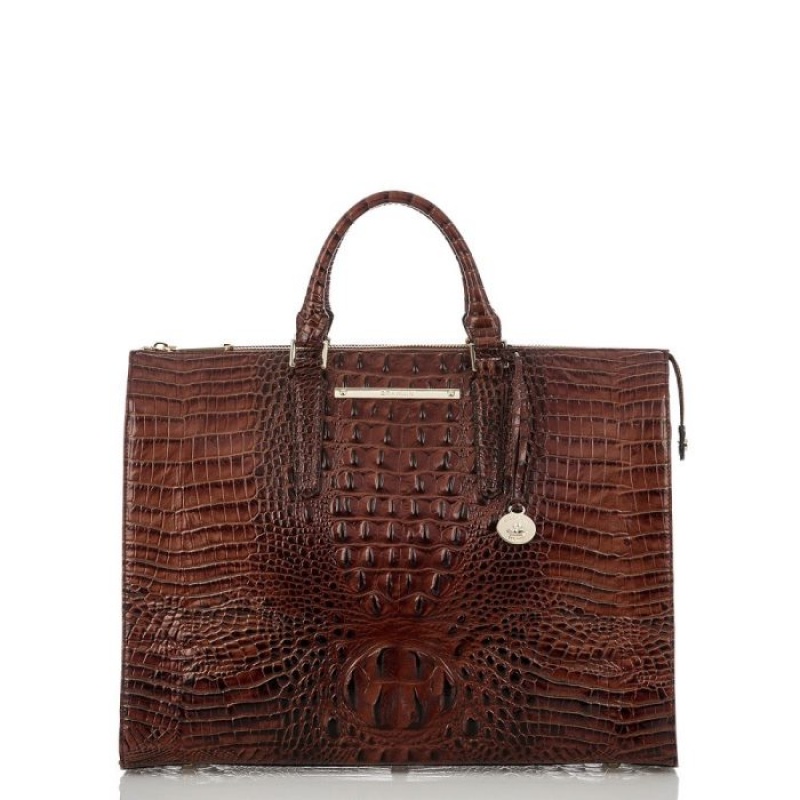 Women\'s Brahmin Business Tote Business Bags Pecan Melbourne | TTMR7349