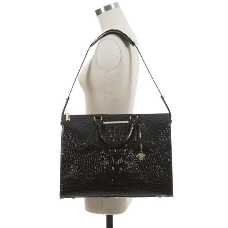 Women's Brahmin Business Tote Business Bags Black | VAIT1622