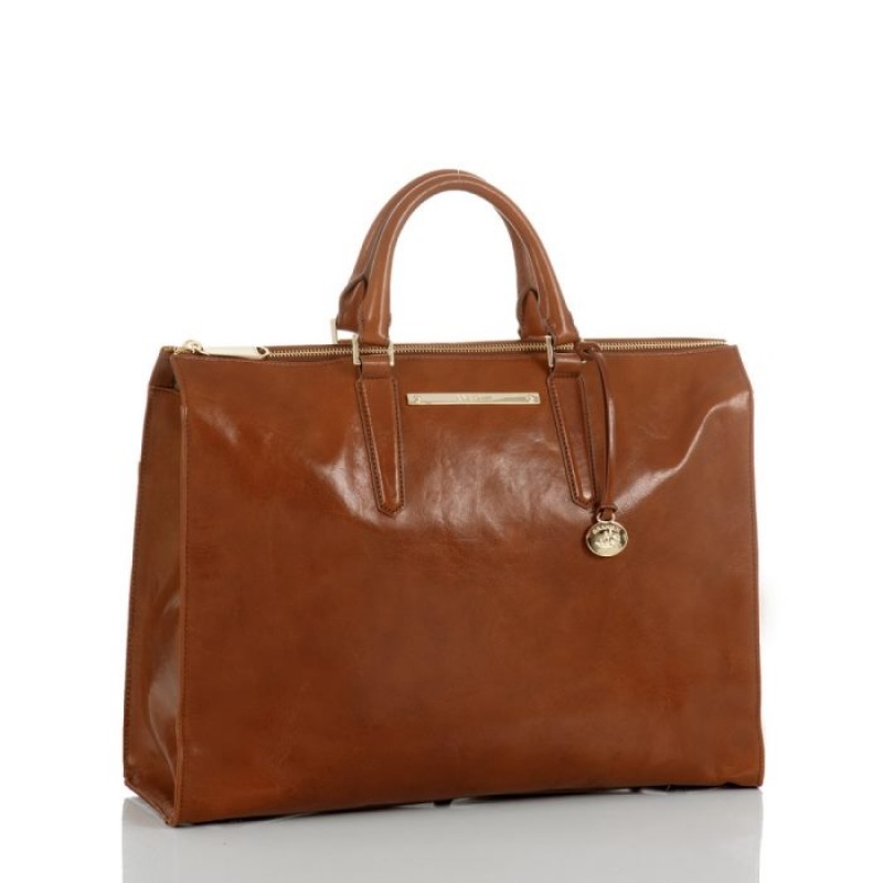 Women's Brahmin Business Tote Business Bags Whiskey Topsail | BVIE1384