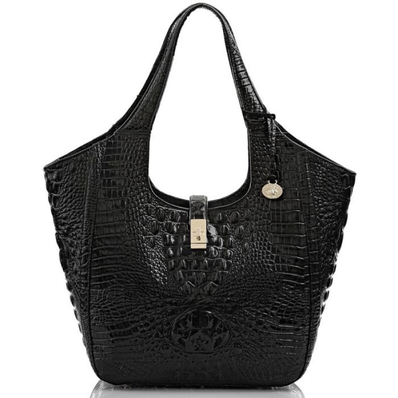 Women\'s Brahmin Carla Tote Bags Black | JNDD7169