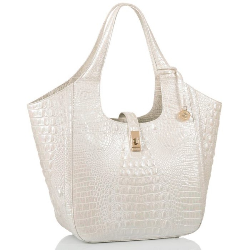 Women's Brahmin Carla Tote Bags Milk Melbourne | HXIC1232