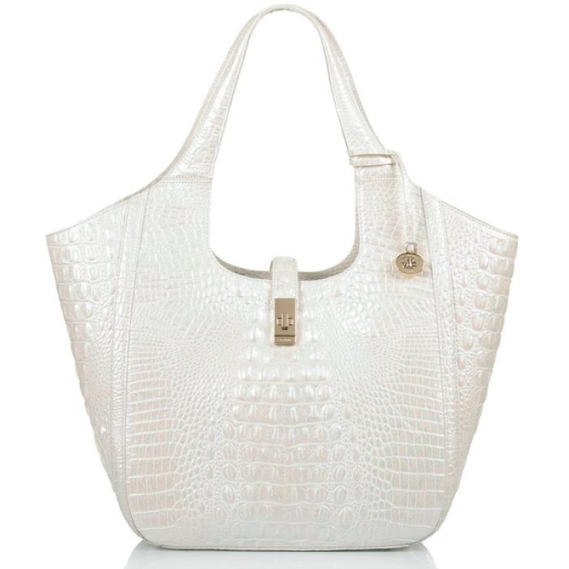 Women\'s Brahmin Carla Tote Bags Milk Melbourne | HXIC1232