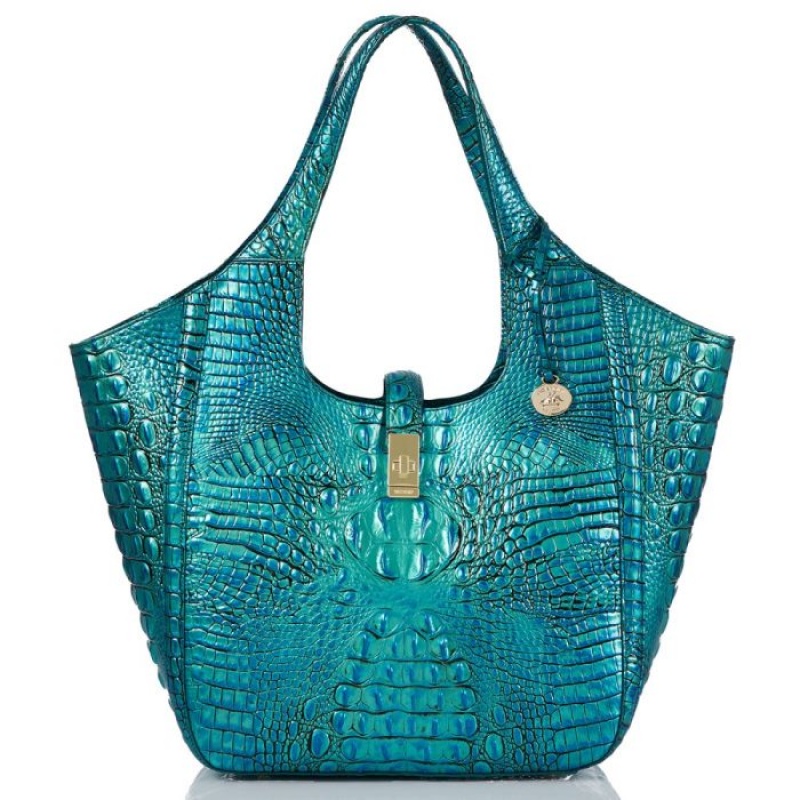 Women\'s Brahmin Carla Tote Bags Peacock | AFBV4886