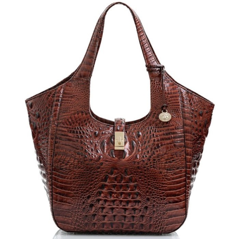 Women\'s Brahmin Carla Tote Bags Pecan Melbourne | IHVK7199