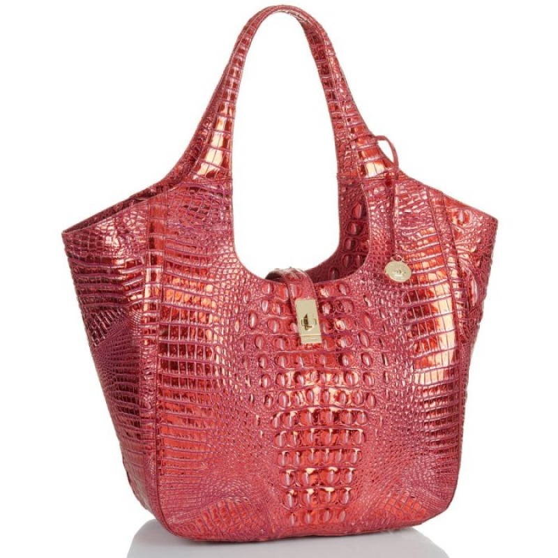 Women's Brahmin Carla Tote Bags Red | TFYH4575