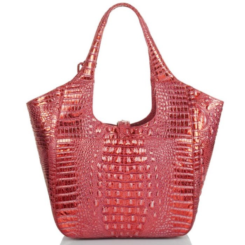 Women's Brahmin Carla Tote Bags Red | TFYH4575