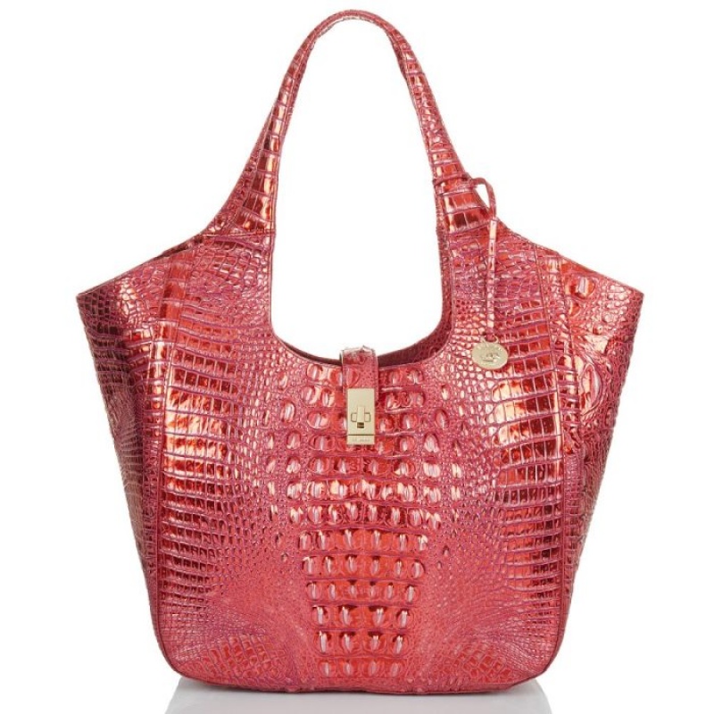 Women\'s Brahmin Carla Tote Bags Red | TFYH4575