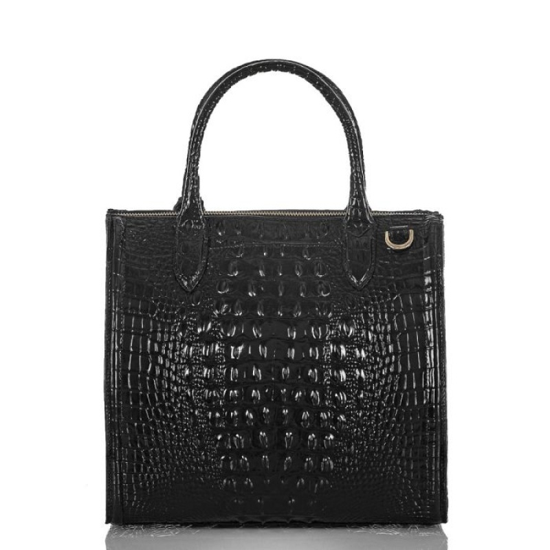 Women's Brahmin Caroline Satchel Bags Black | RMRQ9530