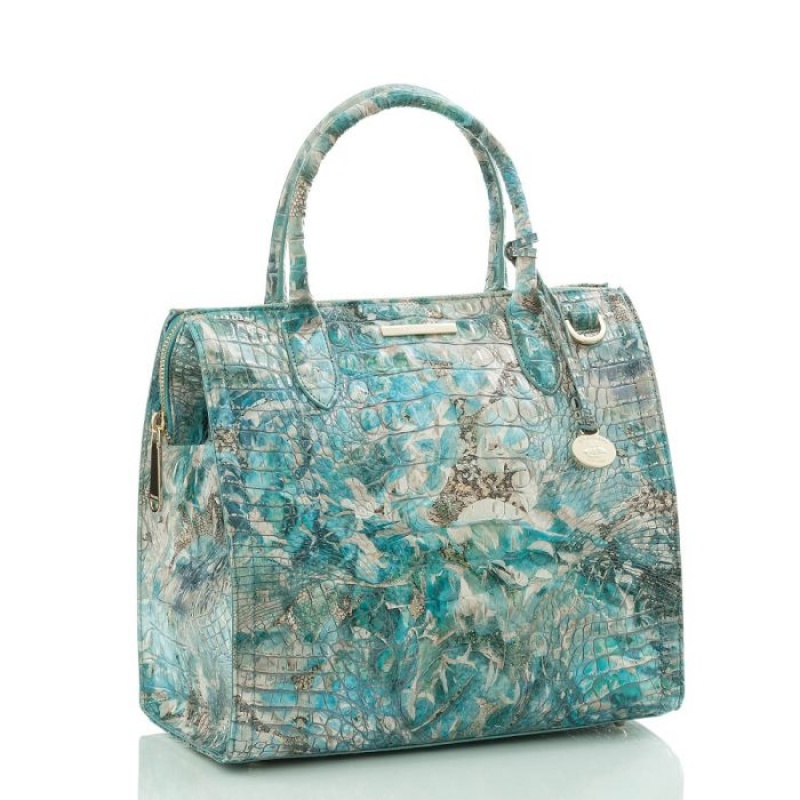 Women's Brahmin Caroline Satchel Bags Blue | PYZQ8418