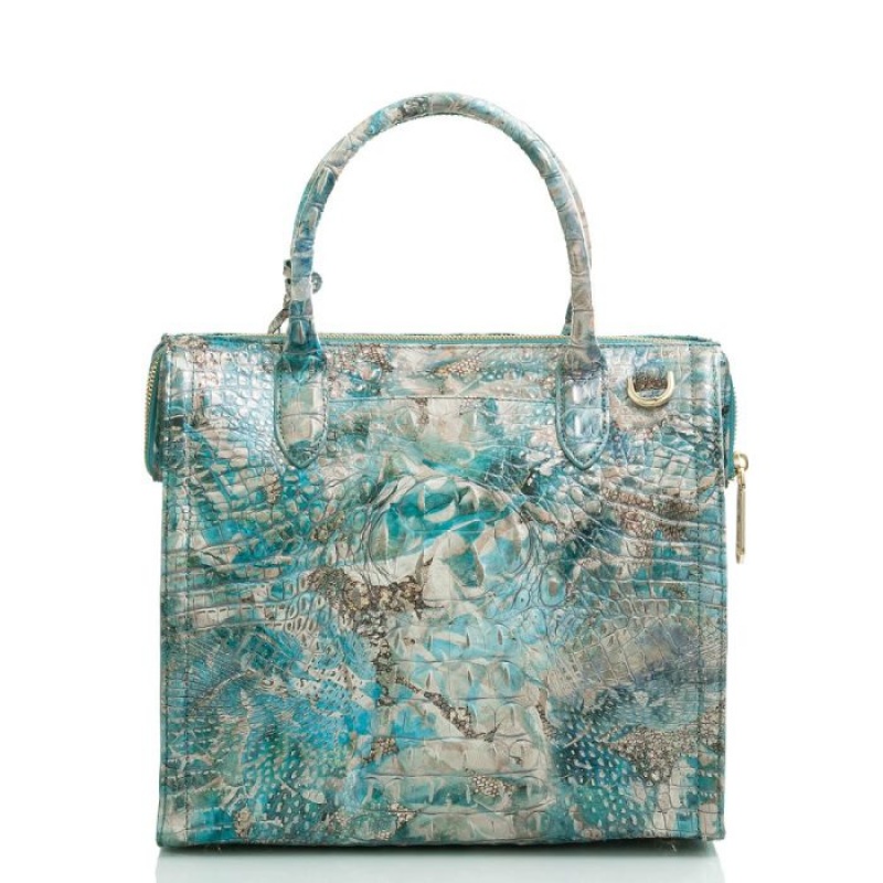 Women's Brahmin Caroline Satchel Bags Blue | PYZQ8418