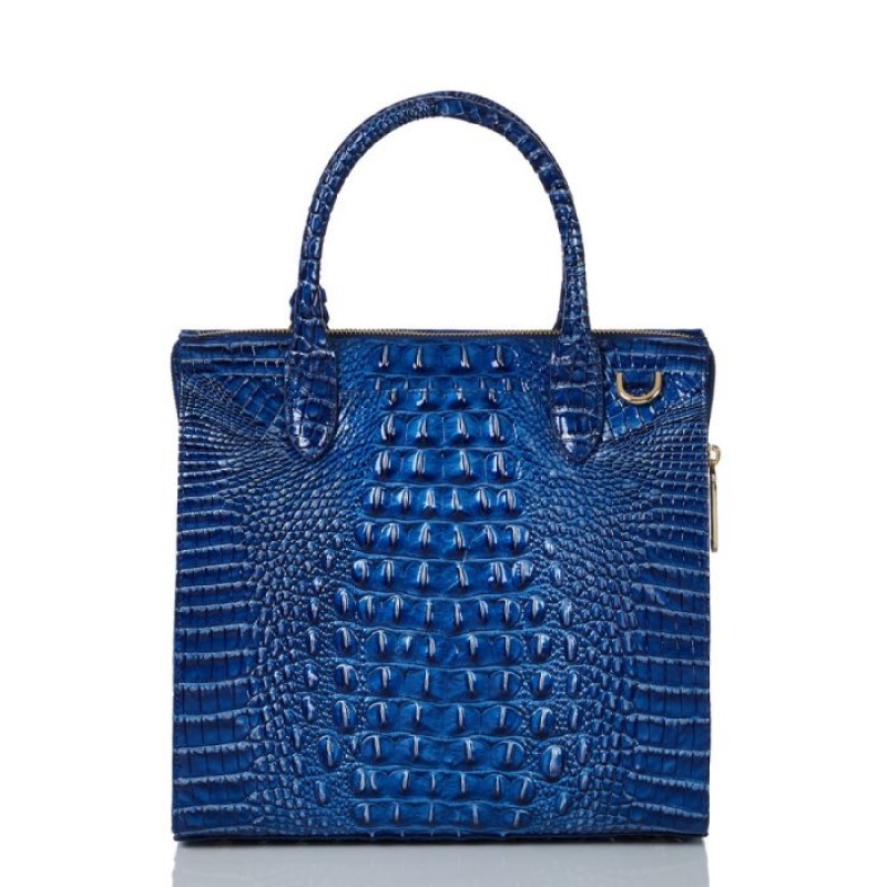 Women's Brahmin Caroline Satchel Bags Blue | JVPU5032