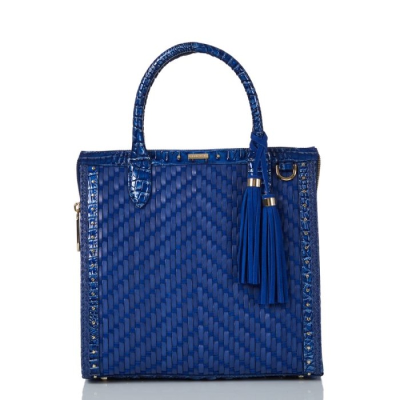 Women\'s Brahmin Caroline Satchel Bags Blue | JVPU5032