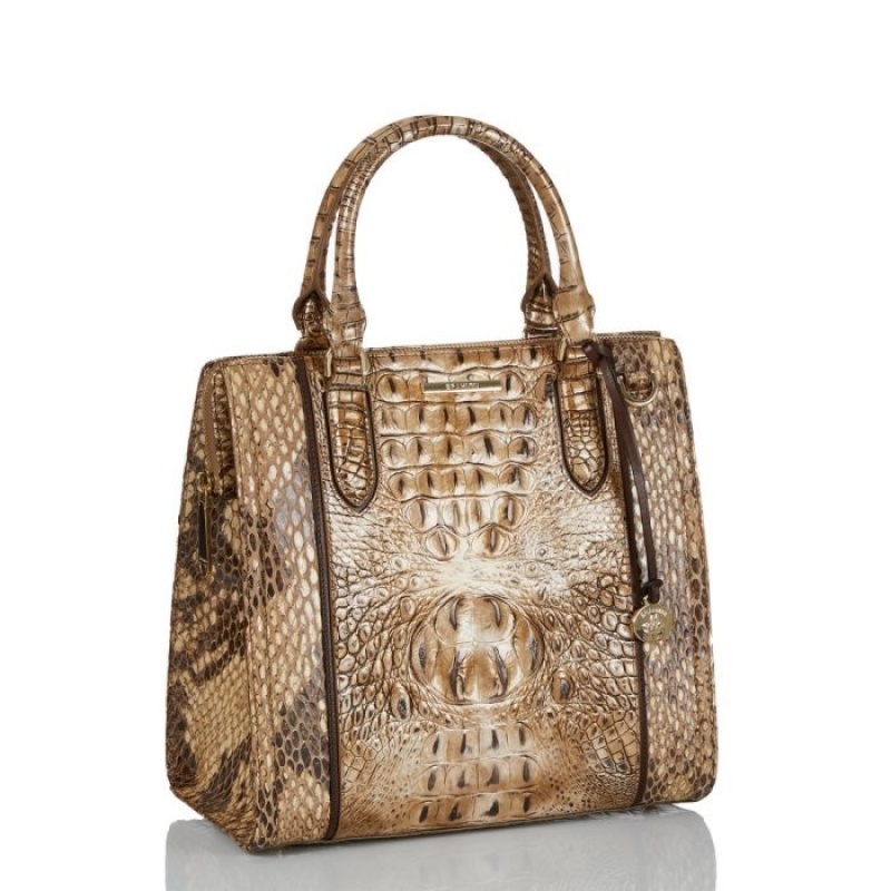 Women's Brahmin Caroline Satchel Bags Cashew Cooper | GMFK3810