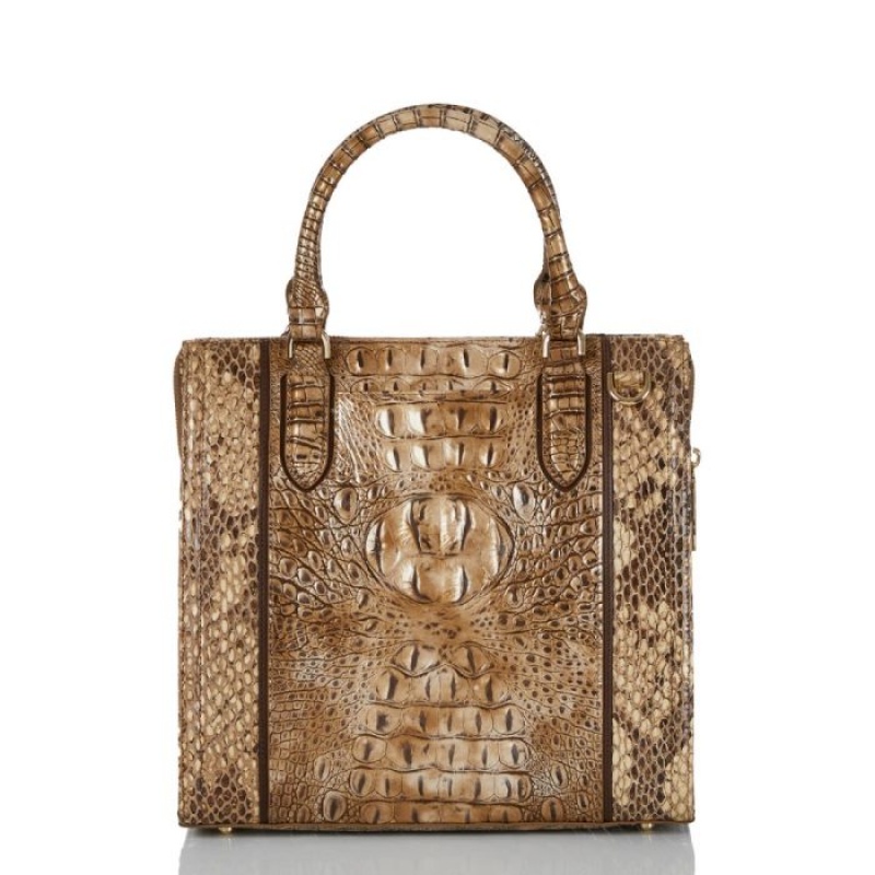 Women's Brahmin Caroline Satchel Bags Cashew Cooper | GMFK3810