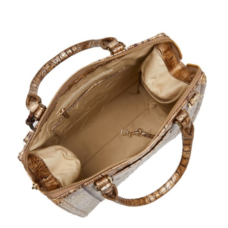 Women's Brahmin Caroline Satchel Bags Cashew Cooper | GMFK3810