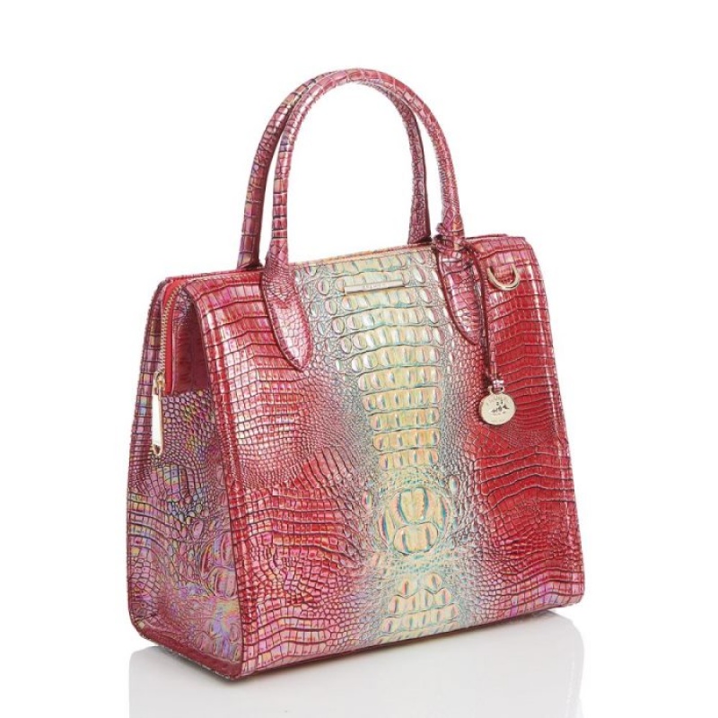 Women's Brahmin Caroline Satchel Bags Dragonfruit Ombre Mini Melbourne | AWJA5647