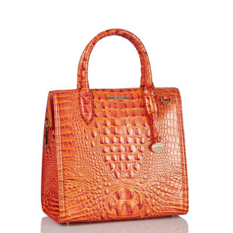 Women's Brahmin Caroline Satchel Bags Orange | NXLP8456