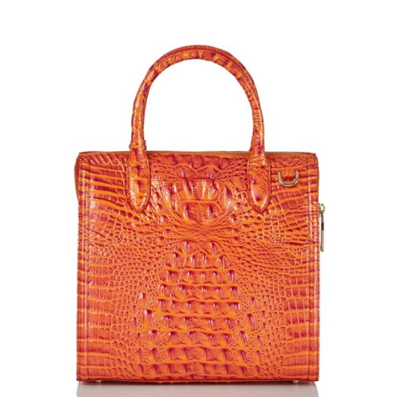 Women's Brahmin Caroline Satchel Bags Orange | NXLP8456