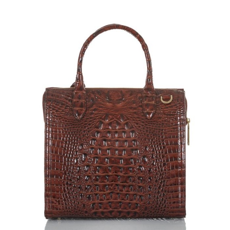 Women's Brahmin Caroline Satchel Bags Pecan Melbourne | FLPF6662